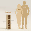 Set 2 Librerie 21x22,5x88,5 cm Mobili Porta CD con Ripiani Regolabili per 204 CD in Legno Rovere      