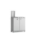 Armadio Pattumiera Differenziata 2 Ante 94x45x101 cm Keter Recyclo Premium Grigio e Bianco  