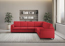 Divano Angolare 7 Posti 286x286x85 cm Marrak in Tessuto Rosso