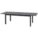 Tavolo Allungabile da Esterno per 8-10 Persone 180/240x99x74 cm in Acciaio e Alluminio Grigio Scuro