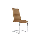 Set 2 Sedie 47x43xH96 cm in Tessuto Alice Tortora Slitta Cromo