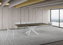 Tavolo Allungabile 160-420x90x77 cm Volantis Tortora Telaio Bianco 