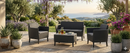 Set da Giardino Divano 2 Poltrone e Tavolino in Resina Keter Salemo Lounge Antracite
