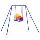 Altalena per Bambini da Giardino 140x110x120 cm Seggiolino con Cintura di Sicurezza Multicolor