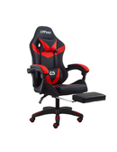 Sedia da Gaming Ergonomica 66x60x134 cm con Poggiapiedi in Similpelle Rosso
