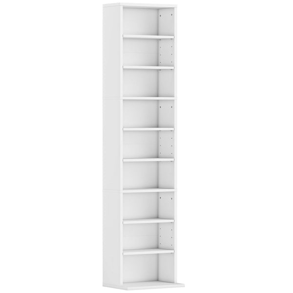 Libreria Scaffale Porta CD 33x24x140 cm con 6 Ripiani Regolabili Capacità di 260 CD/120 DVD Bianco acquista