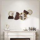 Decorazione Murale 3D con Specchi 101x41.5 cm in Metallo Oro   