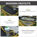 Sedia da Campeggio Pieghevole in Metalle e Tessuto Nero e Giallo