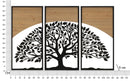 Pannello da Muro Arc Ferro e Wood Set 3pz 105x2x70 cm in Ferro e MDF Nero e Marrone      