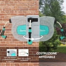 Avvolgitubo Automatico a Parete e Portatile Lunghezza 25+2 m con Sistema di Blocco e 7 Getti Grigio    