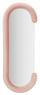Specchio da Muro Chantal Velluto Rosa 60x7x160 cm in MDF e Poliestere e Specchio Rosa      