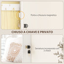 Specchio Portagioie 36,5x9,5x67 cm Armadietto con 2 Chiavi in Legno Bianco  