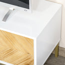 Mobile TV 2 Ante e Vano Centrale 120x40x44,6 cm in Legno Bianco e Oro