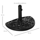 Base per Ombrellone da Giardino Mezzaluna 10kg in Cemento Ø50x32 cm 