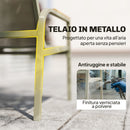 Set 4 Pezzi Salotto da Giardino Divano 2 Poltrone e Tavolino in Textilene Verde      