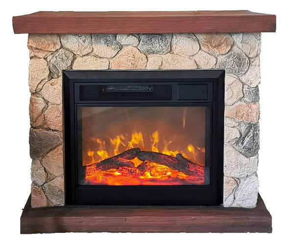Camino Elettrico da Pavimento 90x80x30 cm Effetto Fiamma 1800W Sasso prezzo