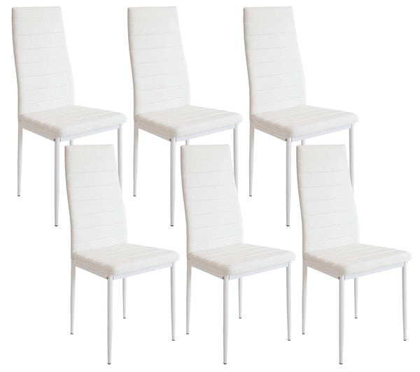 prezzo Set 6 Sedie 42x40x82 cm in Similpelle Bianco