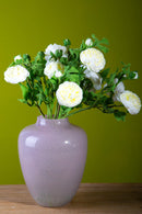 Set 8 Ranuncoli con 2 Fiori Artificiali Altezza 46 cm Bianco
