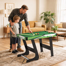 Tavolo da Biliardo Pieghevole 104x55,5x68 cm con Stecche Palle e Triangolo in MDF Verde e Nero  