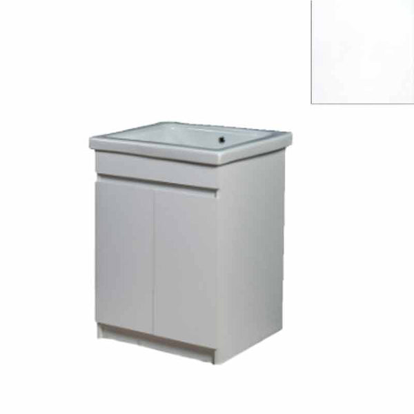 Mobile Lavatoio in Ceramica 2 Ante e Strofinatoio Integrato 60x60x86A cm Bianco Opaco prezzo