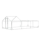 Pollaio Gabbia per Galline da Esterno 600x300x195 cm in Acciaio Zincato Grigio Argento
