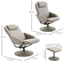Poltrona Relax Reclinabile con Poggiapiedi in Similpelle Grigio 