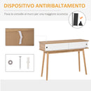 Consolle Ingresso 2 Scomparti 100x35x75 cm in MDF e Metallo Legno e Bianco