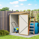 Casetta Box da Giardino Porta Attrezzi 100x104x160 cm con Porta a Battente in Acciaio Galvanizzato Giallo      