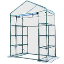 Serra da Giardino con Porta Avvolgibile 143x73x195 cm in Acciaio e PVC Verde