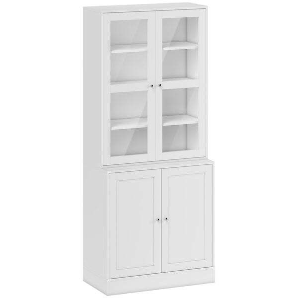 Mobile Libreria Chiusa 76x40x178,5 cm con Vetrina e Armadietto Inferiore in MDF Bianco online