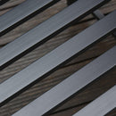Panchina 2 Posti da Giardino 165x53,5x85,5 cm con Tavolino in Metallo Nero