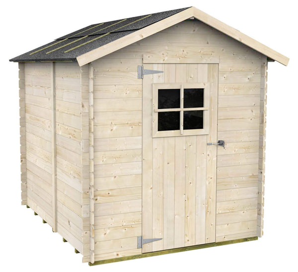 prezzo Casetta Box da Giardino per Attrezzi 178x218 cm con Porta Finestrata in Legno Naturale