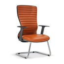 Set 2 Sedie da Ufficio Visitatori 67x52x110 cm Arya cuoio