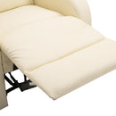 Poltrona Relax Reclinabile con Poggiapiedi in Similpelle Crema 