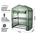 Serra da Balcone a 2 Ripiani 68x48x93 cm Telaio in Plastica e Struttura in Acciaio Verde      