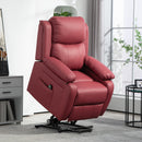 Poltrona Alzapersona Reclinabile con Poggiapiedi e Telecomando 76x90x105 cm Rosso  