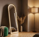 Specchio da Terra LED Simple Arco 50x3x160 cm in Alluminio e Specchio Oro      