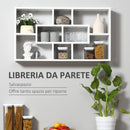 Mensola Soggiorno in Legno 8 Vani 85x14.5x47.5 cm 