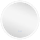 Specchio da Bagno Ø70x3 cm con LED 3 Colori Regolabili in Metallo e Vetro