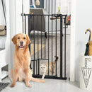 Cancelletto di Sicurezza Alto con Porta Piccola e Chiusura Automatica 74-80x104 cm Nero 