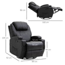 Poltrona Relax Massaggiante 84x92x109 cm in Similpelle Nera