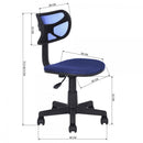 Sedia Girevole 5 Ruote per Ufficio Cameretta con Schienale Ergonomico in Tessuto a Rete Blu      