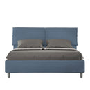 Letto Matrimoniale con Alzata Comoda Imbottito in Microfibra Sleeper Blu Varie Misure