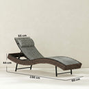 Lettino Prendisole da Giardino 60x198x44 cm Forma S con Cuscino a 5 Posizioni in Rattan Marrone      