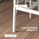 Set Bar Tavolo Alto e 2 Sgabelli con Poggiapiedi Stile Industriale in MDF e Acciaio Bianco e Rovere      