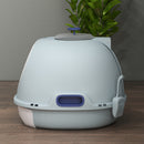Toilette Chiusa per Gatti 47x55x44 cm con Vassoio Estraibile e Paletta Azzurro