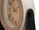 Orologio da Tavolo Round 23,5x7x24 cm in Ferro e Legno 