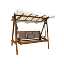 Dondolo 3 Posti 206x130x200 h cm in Legno Marrone
