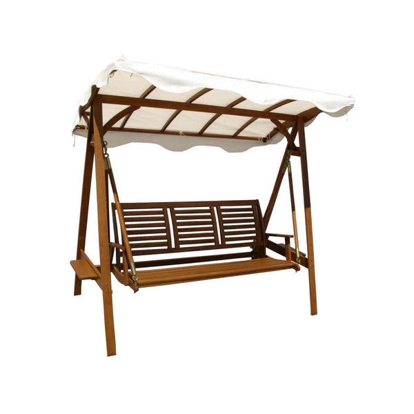acquista Dondolo 3 Posti 206x130x200 h cm in Legno Marrone