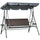 Dondolo  204x112x150 cm in Acciaio e Rattan PE Grigio e Marrone